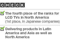 CHECK4 / The third place of the ranks for LCD TVs in North America / Delivering products in Latin America and Asia as well as North America