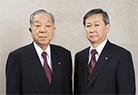 写真：創業者の船井哲良が執行役会長に、林朝則が代表執行役社長に就任